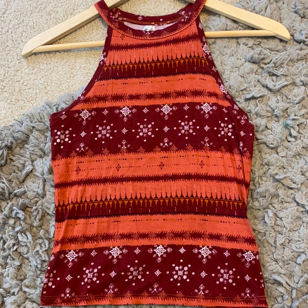 Kohl’s Mudd brand orange abstract tank top